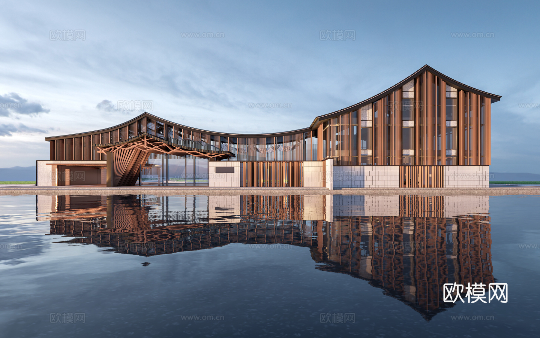 现代美术馆建筑 公共建筑 景观建筑 展览馆建筑 驿站建筑su模型下载