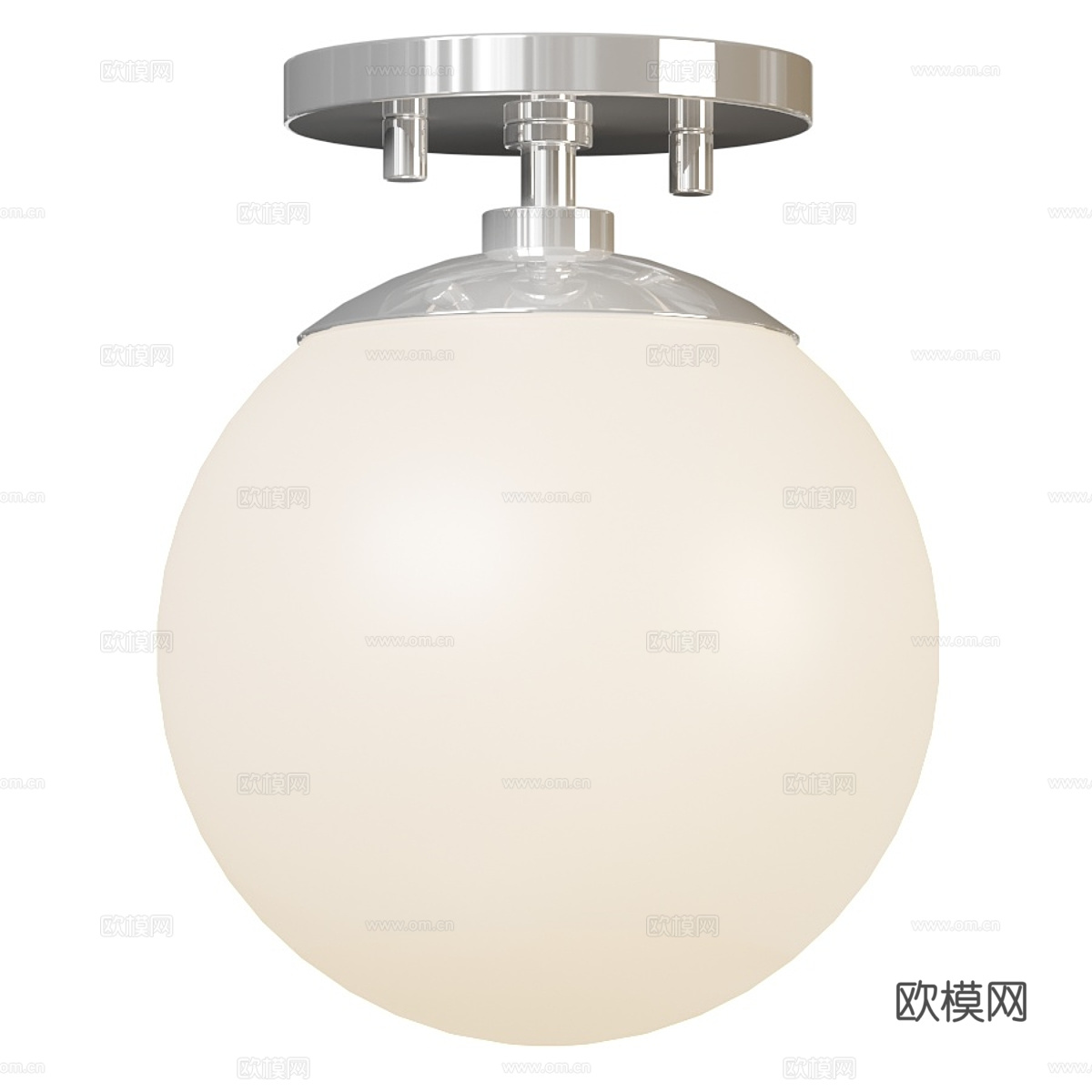 现代轻奢球形玻璃吸顶灯3d模型