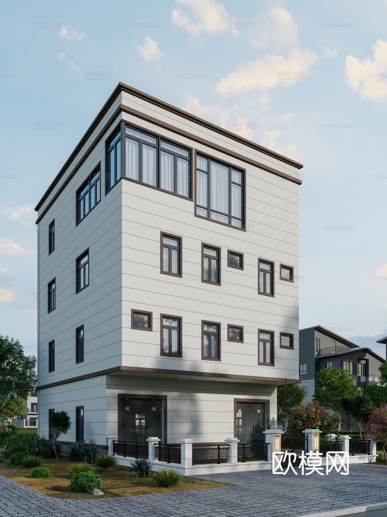 现代别墅自建房外观设计3d模型