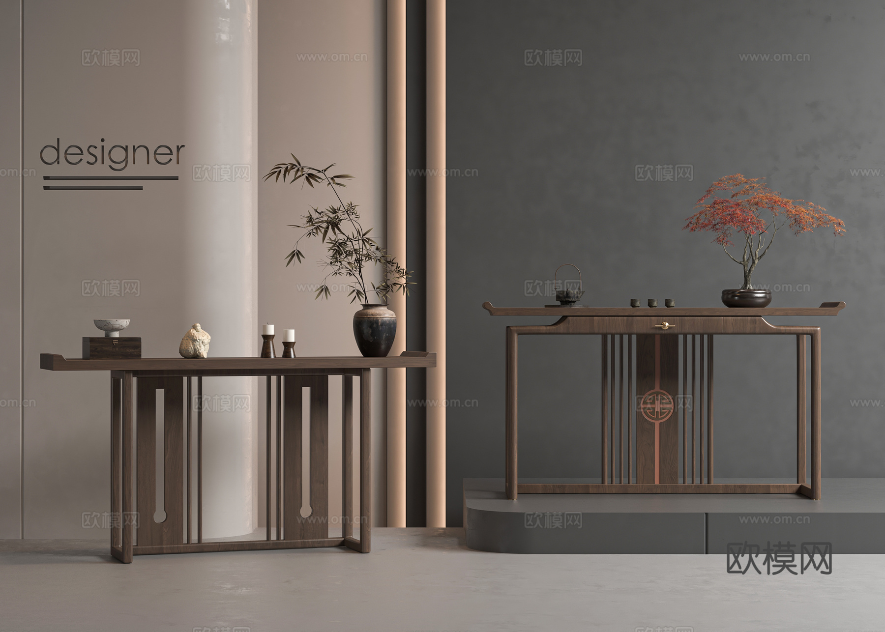 新中式条案3d模型