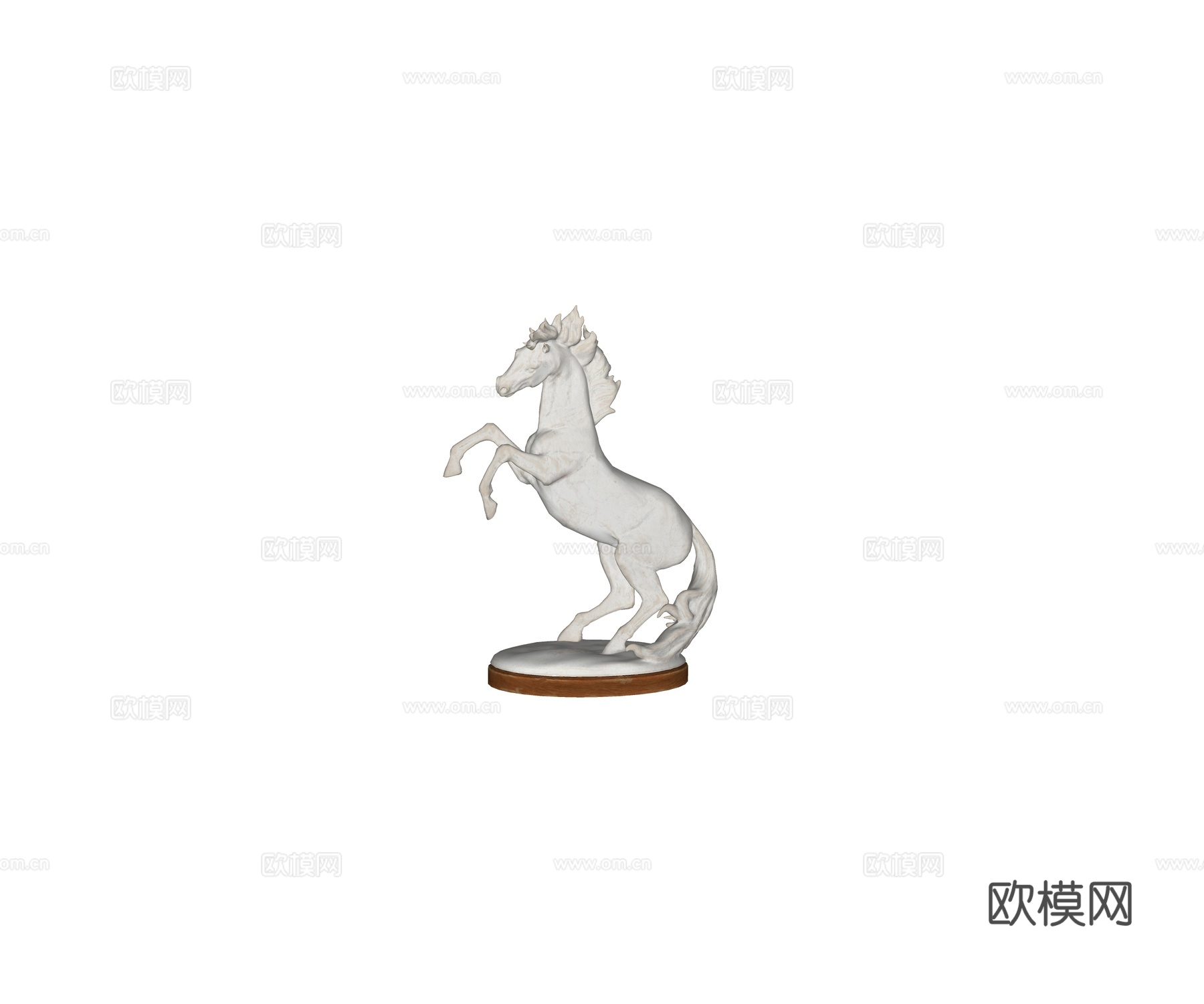 现代室内陈设摆件 饰品 白玉马雕塑su模型