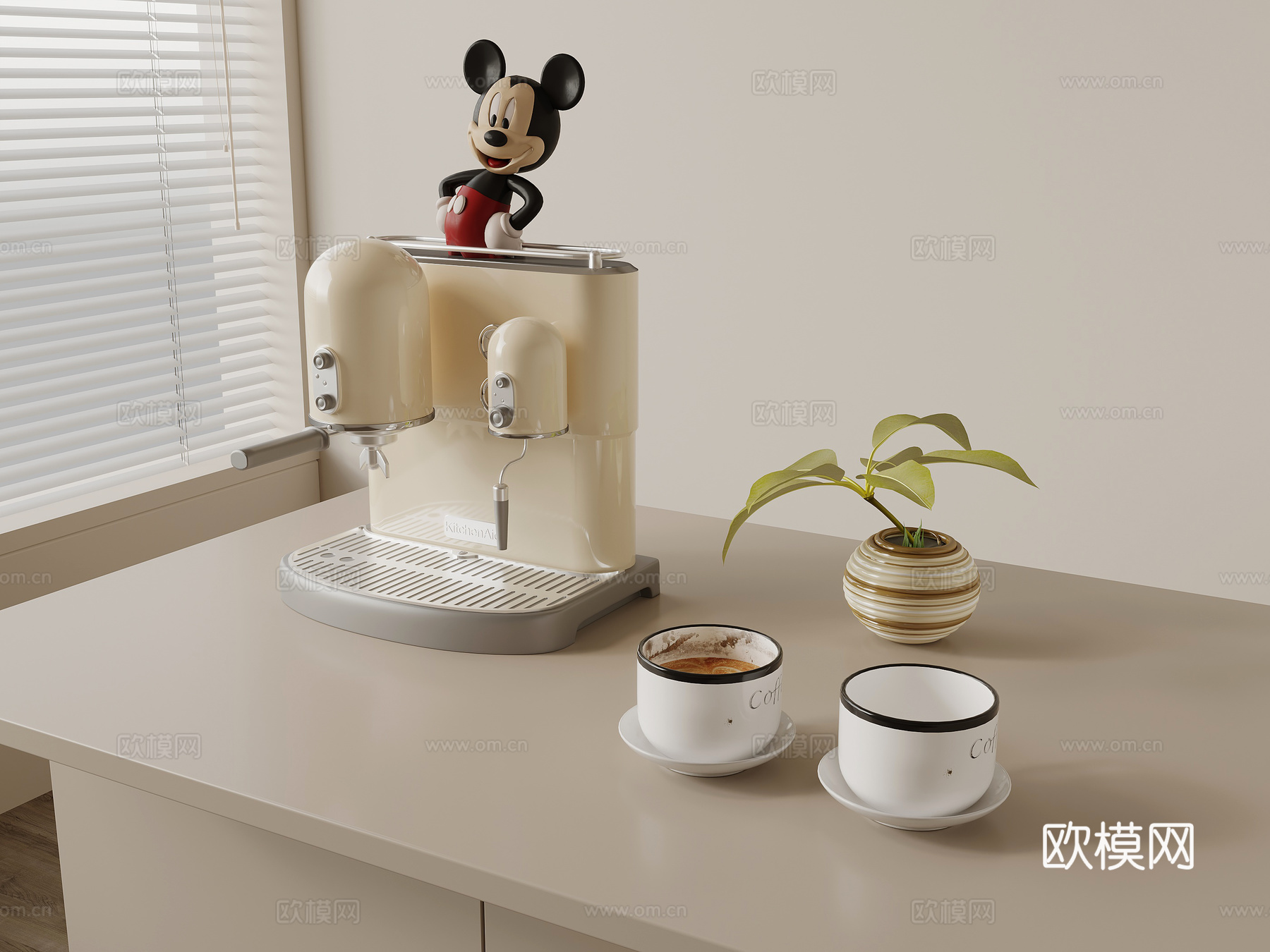 现代咖啡机 电器 咖啡杯3d模型