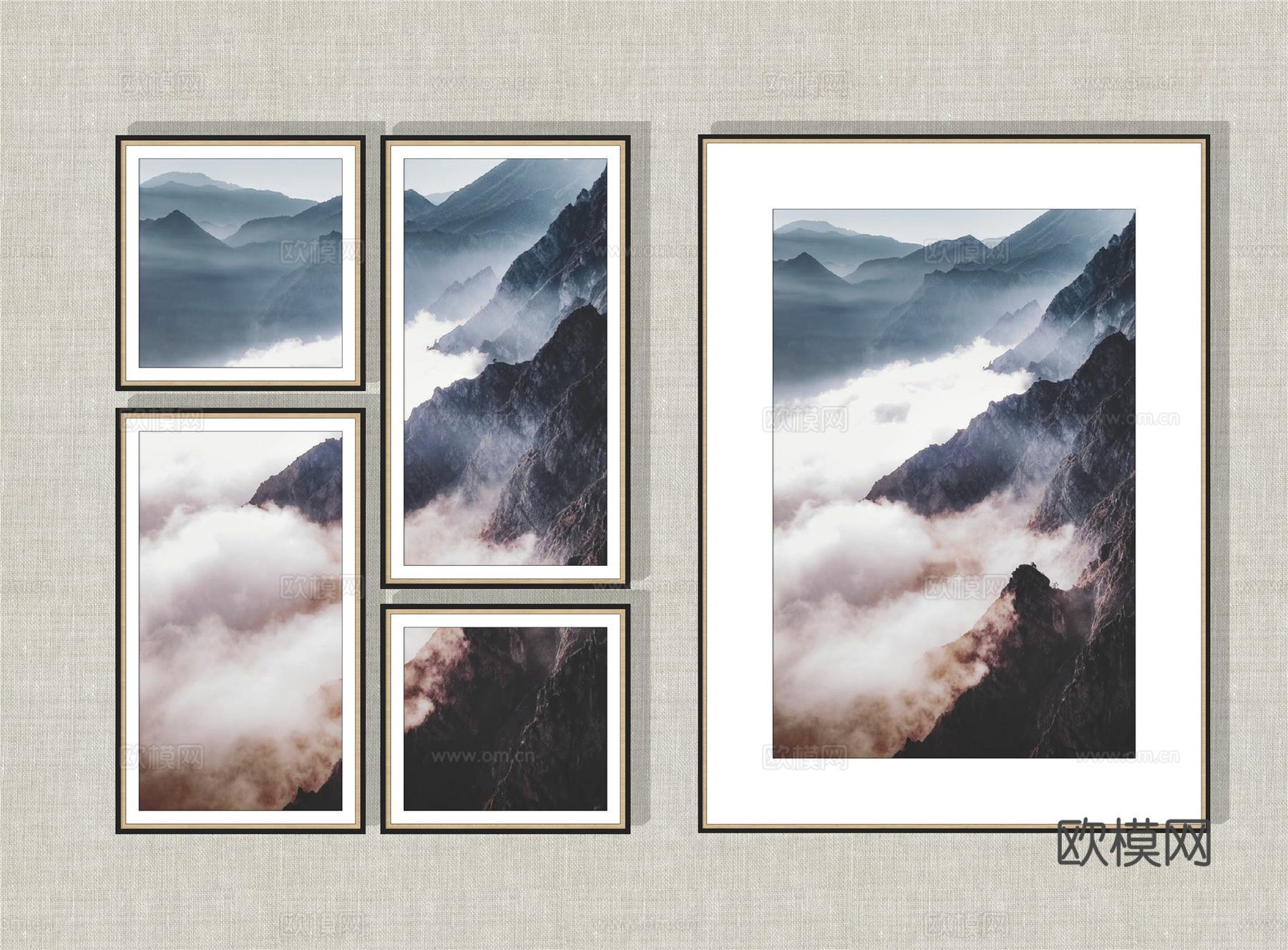 现代风景装饰画su模型下载