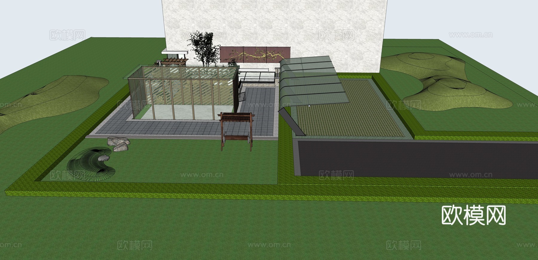 乡村庭院 花园su模型下载