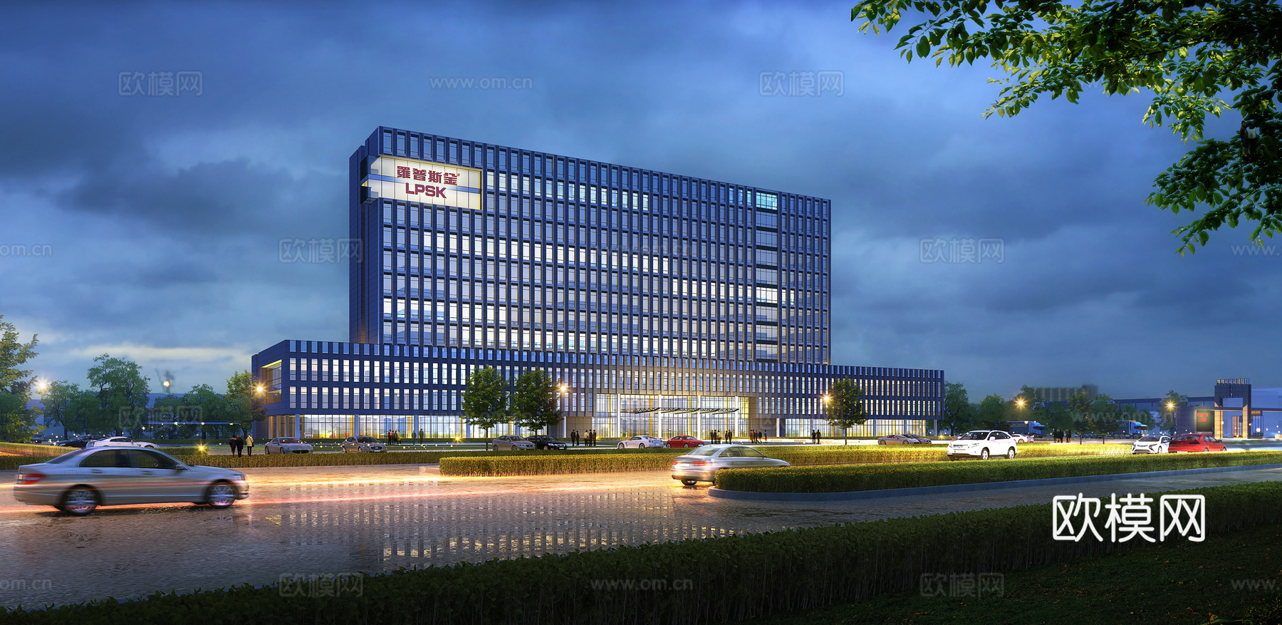 现代办公楼建筑外观su模型下载