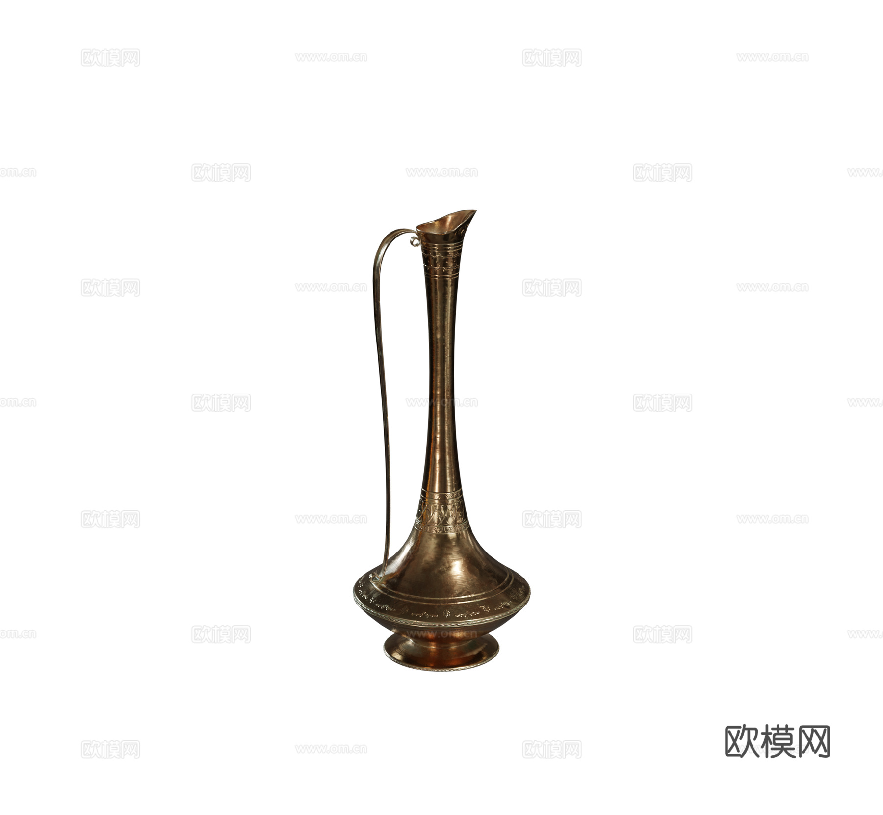 欧式 法式 美式 黄铜花瓶 黄铜酒壶 金属花瓶酒壶组合3d模型