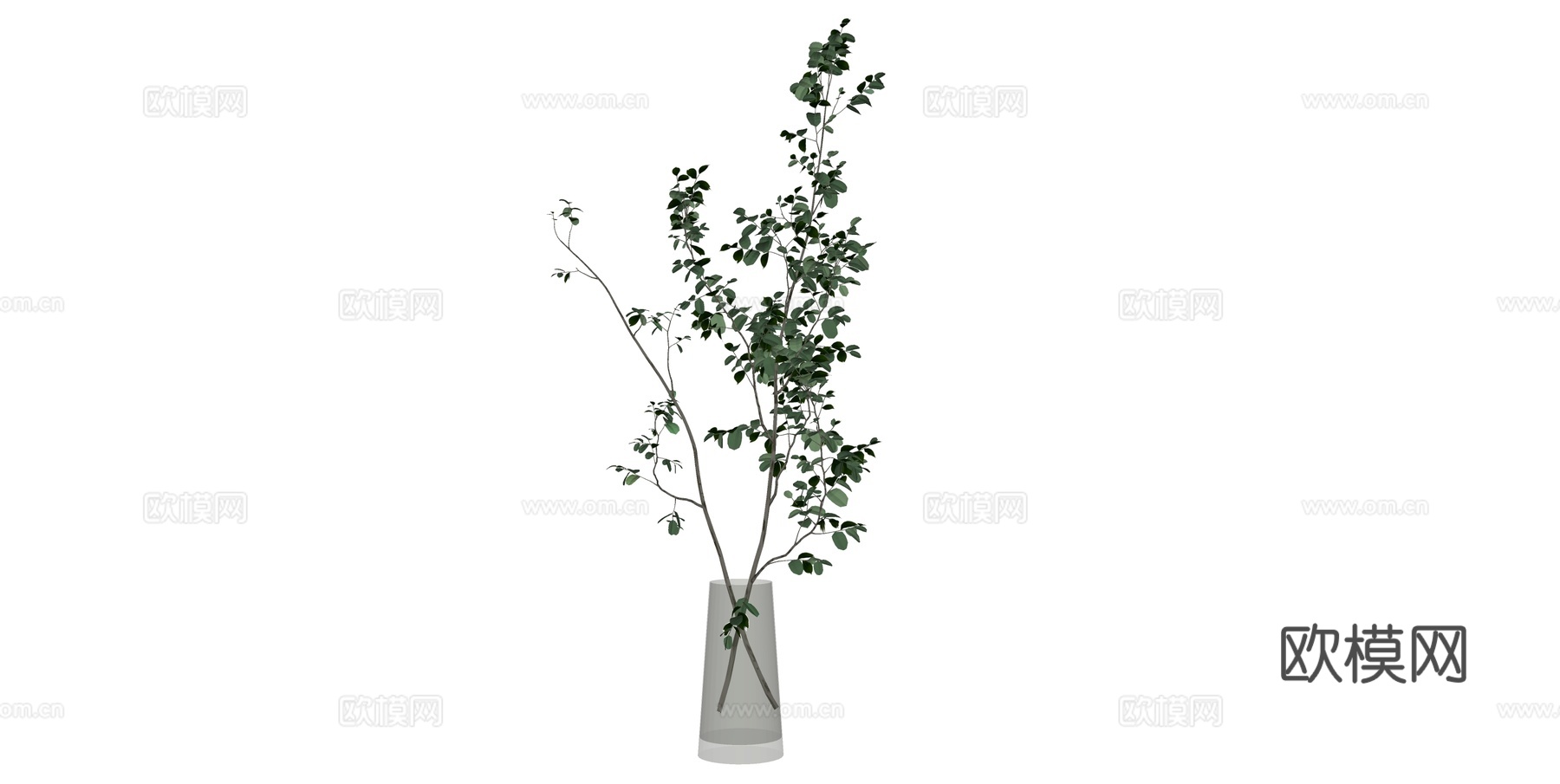 花瓶 插花 盆景su模型下载