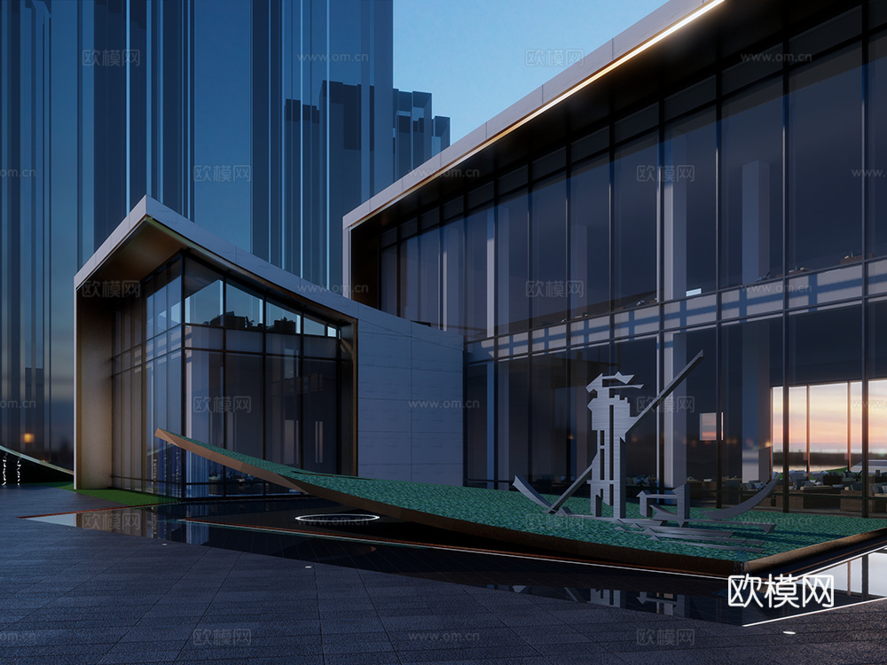 景观示范区su模型下载