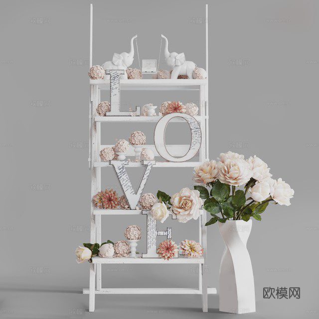 婚礼装饰柜 装饰柜 婚礼摆件3d模型