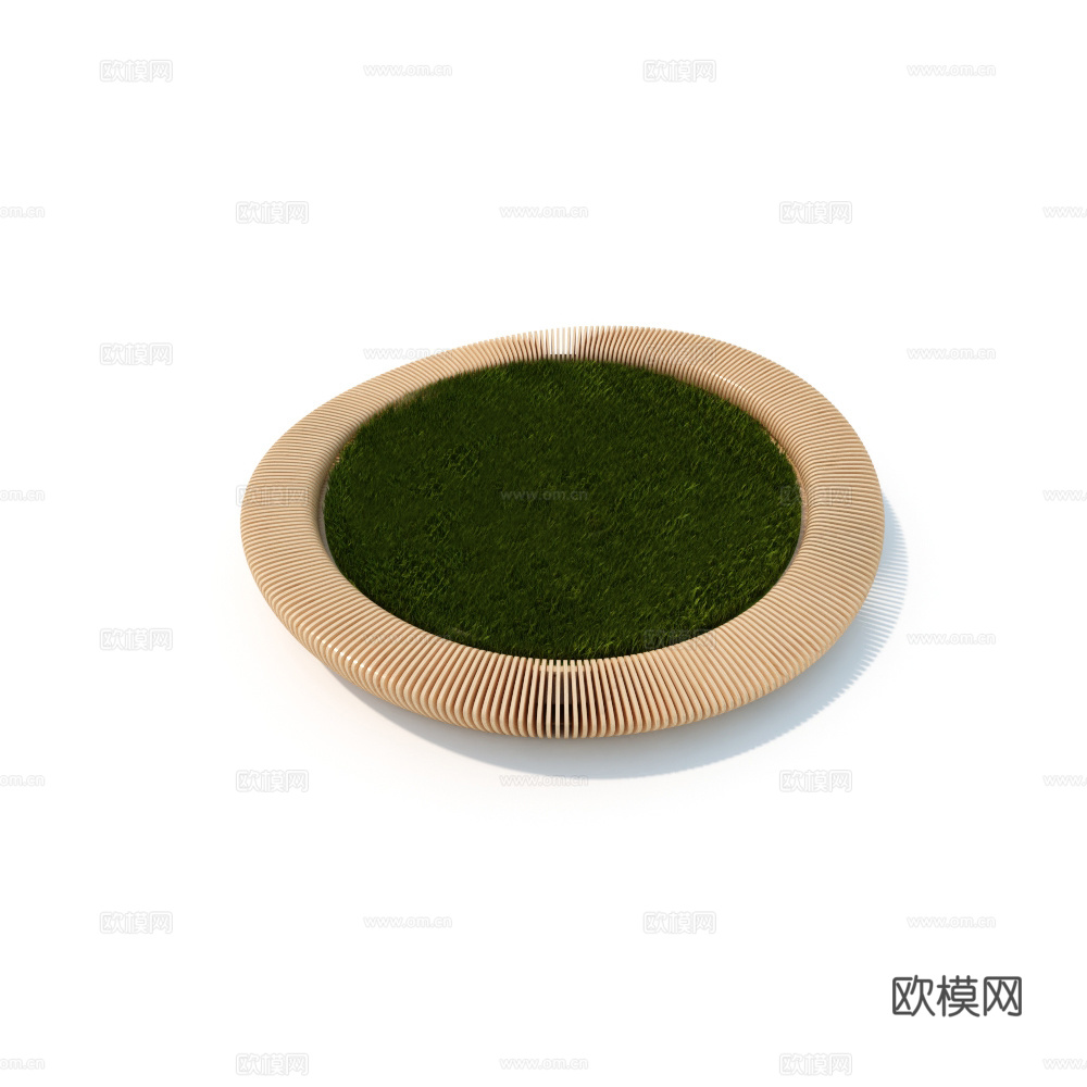 现代榫卯长椅 公共椅 户外椅 公园椅3d模型