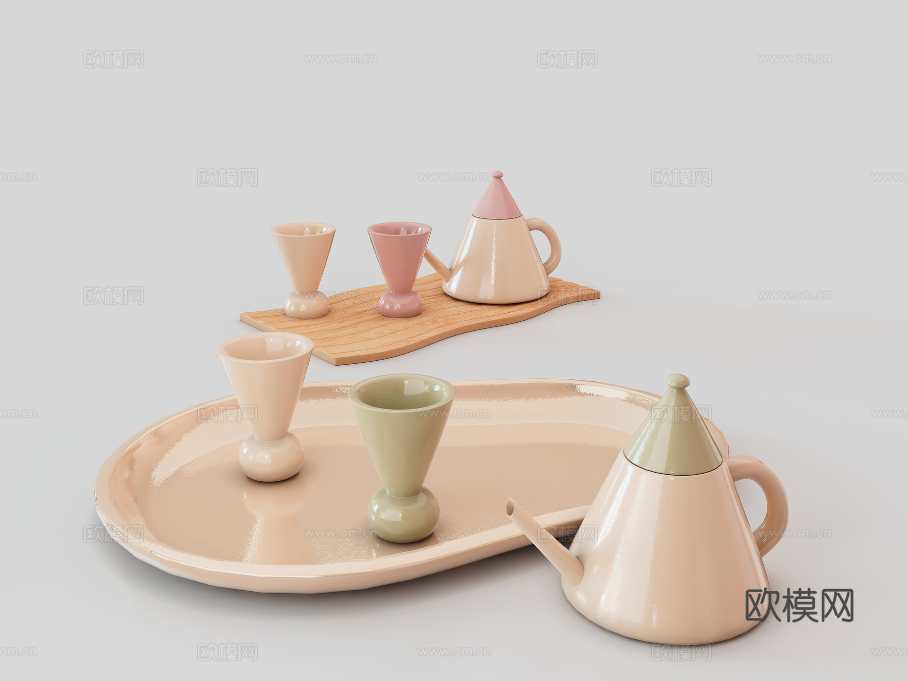 陶瓷茶具 咖啡杯 杯具套装su模型下载