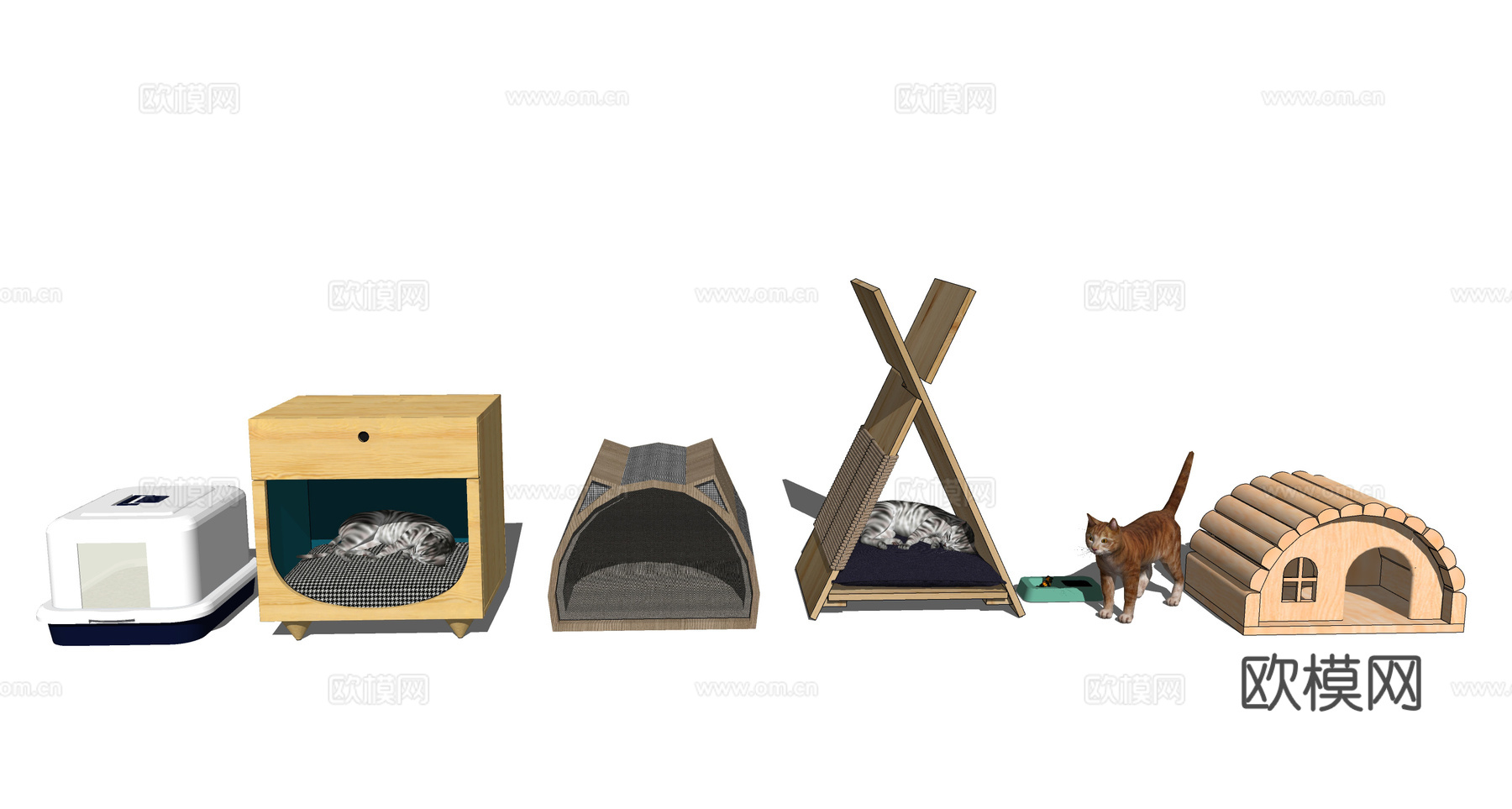 现代猫窝宠物屋su模型下载