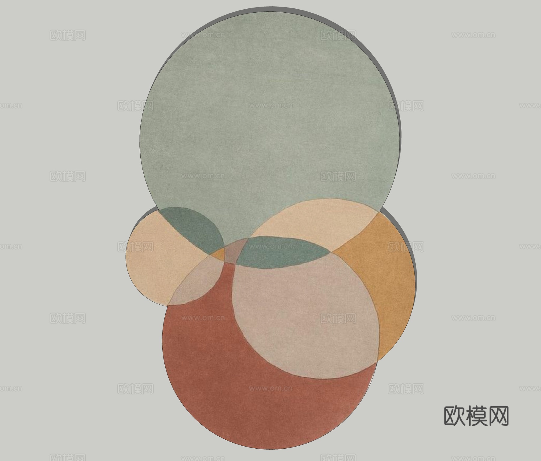 现代艺术地毯su模型下载