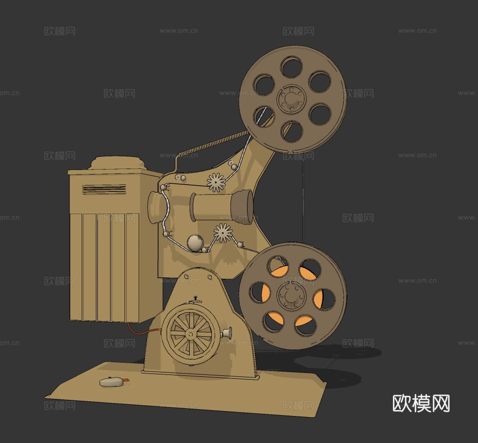 工业风老式胶片放映机su模型下载