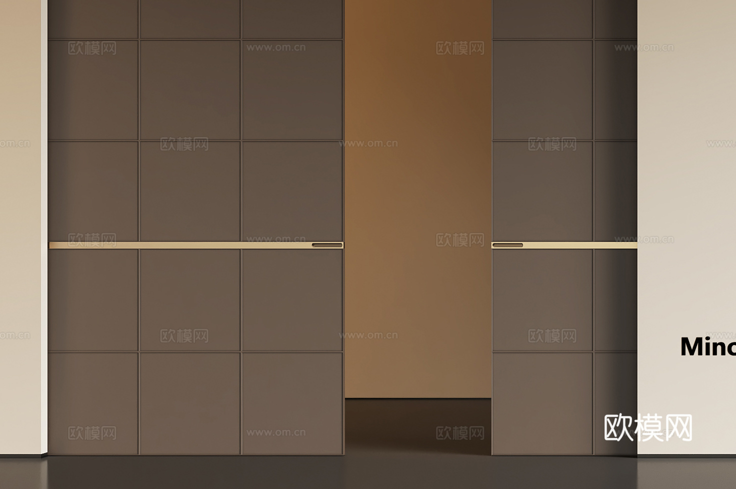 现代移门 皮革移门 口袋移门 推拉移门3d模型