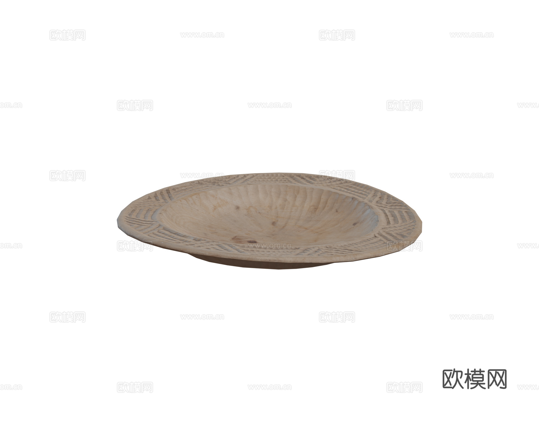 现代艺术品 雕刻的木碗 室内桌面 饰品摆件雕塑组合3d模型