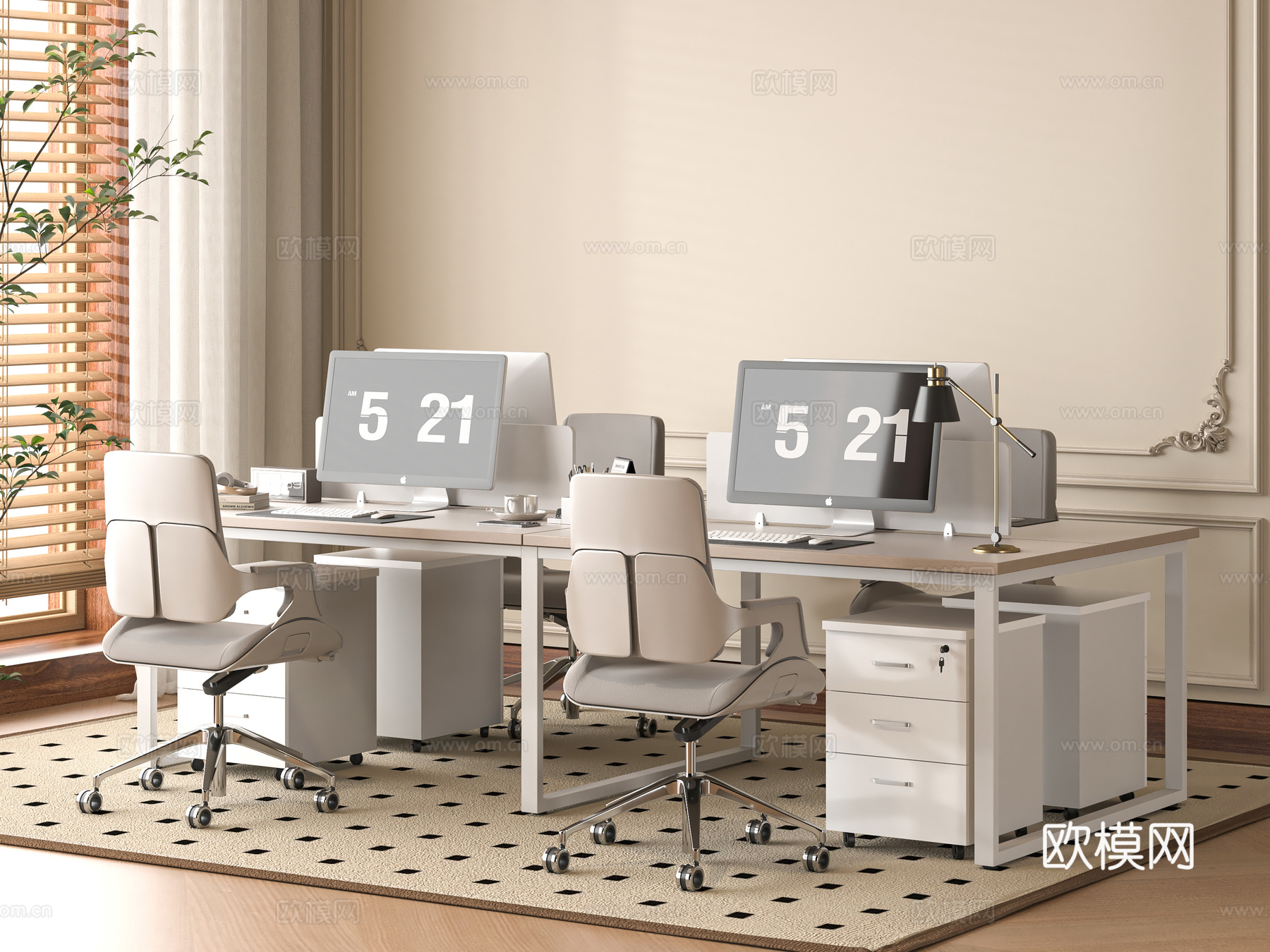 现代办公桌椅3d模型