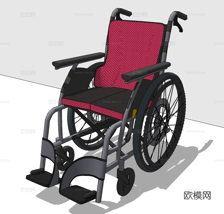 现代轮椅医疗器材su模型下载