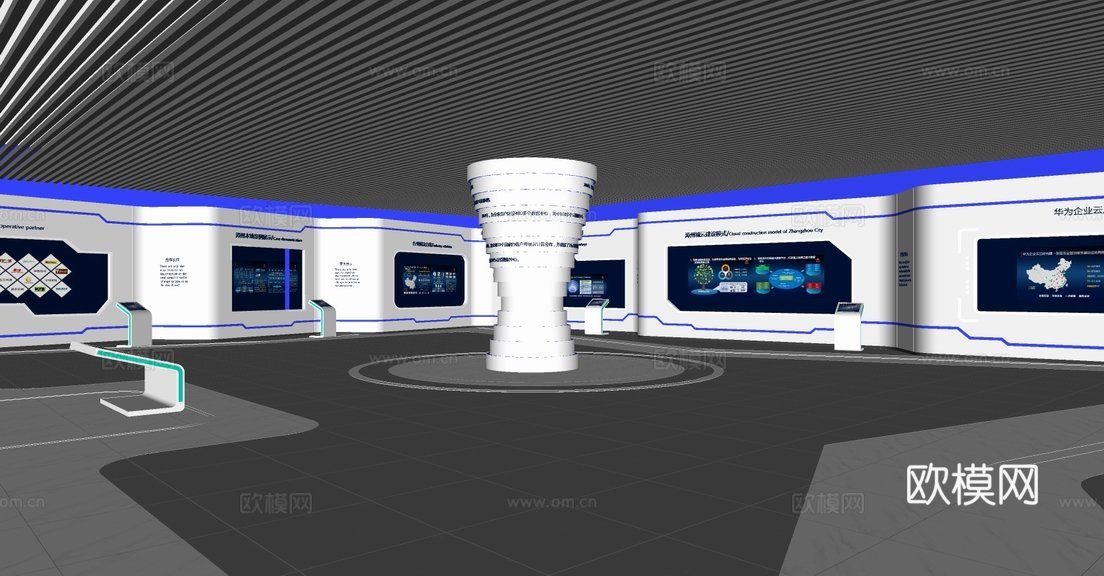 现代科技展览馆su模型下载