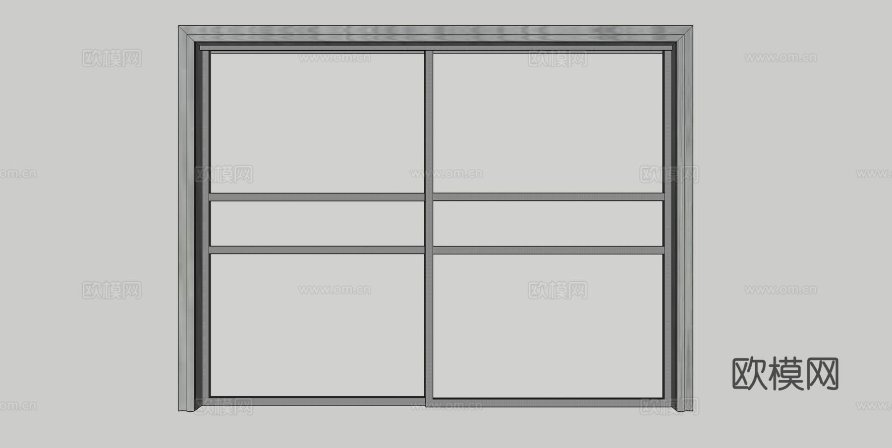 推拉门su模型下载
