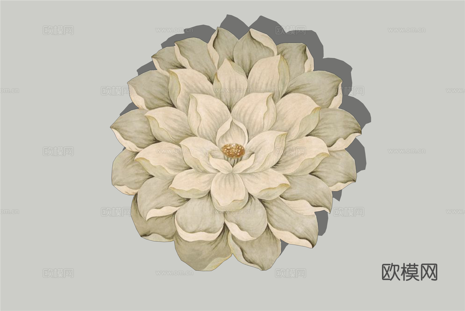 现代花朵地毯su模型下载