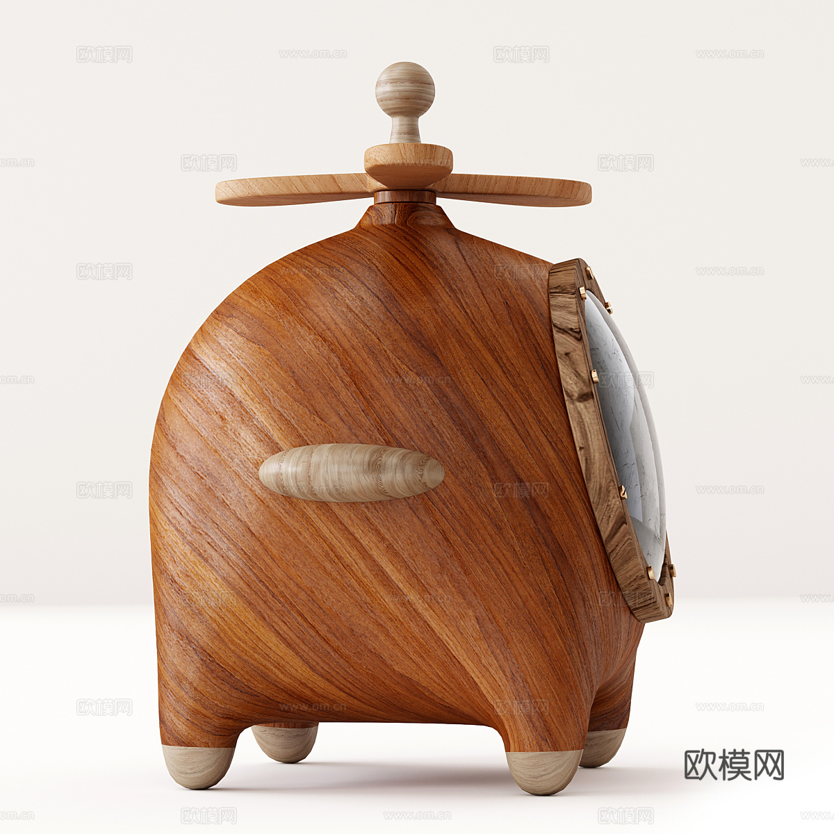 现代木质儿童玩具飞机3d模型