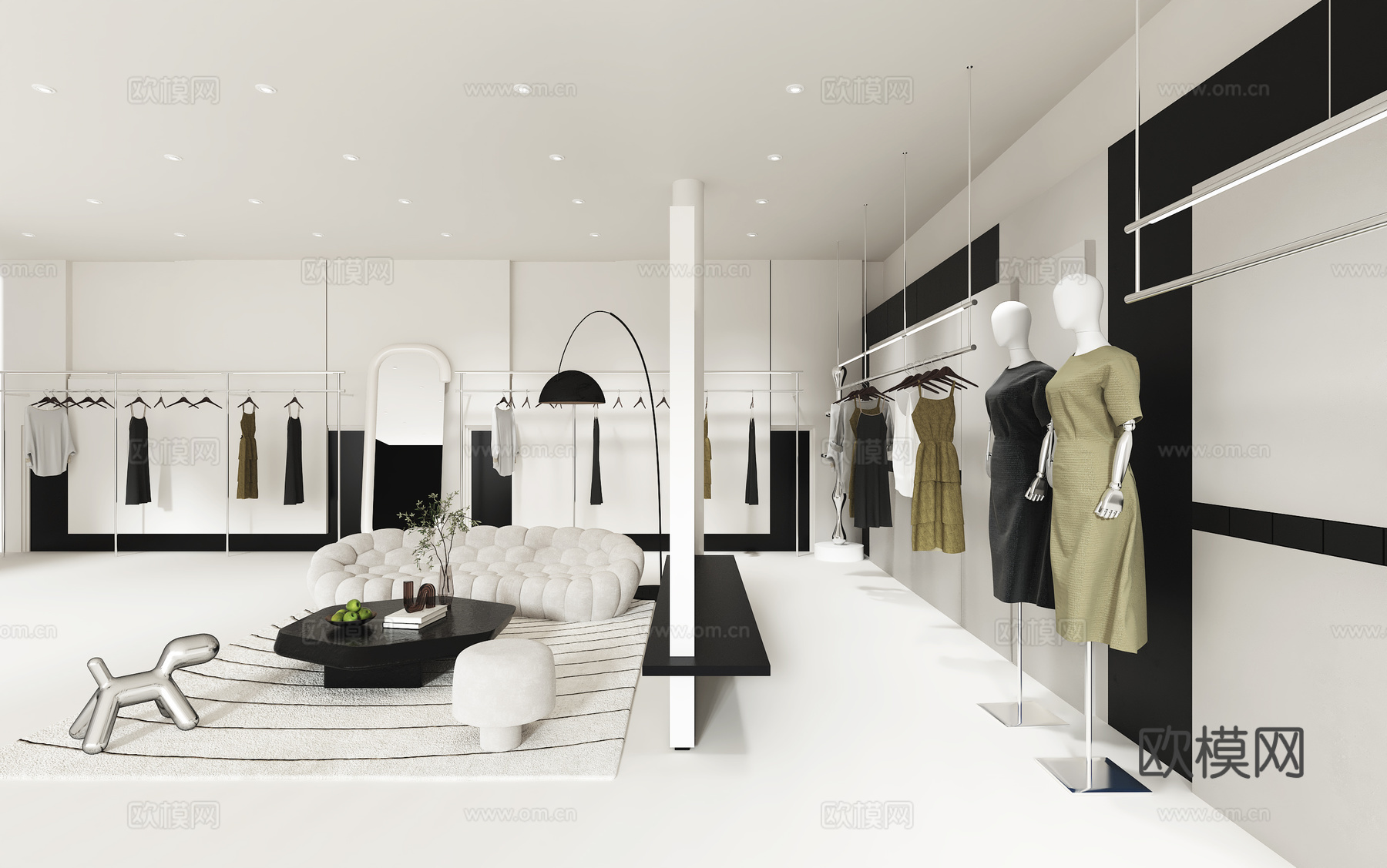 现代高级感服装店3d模型