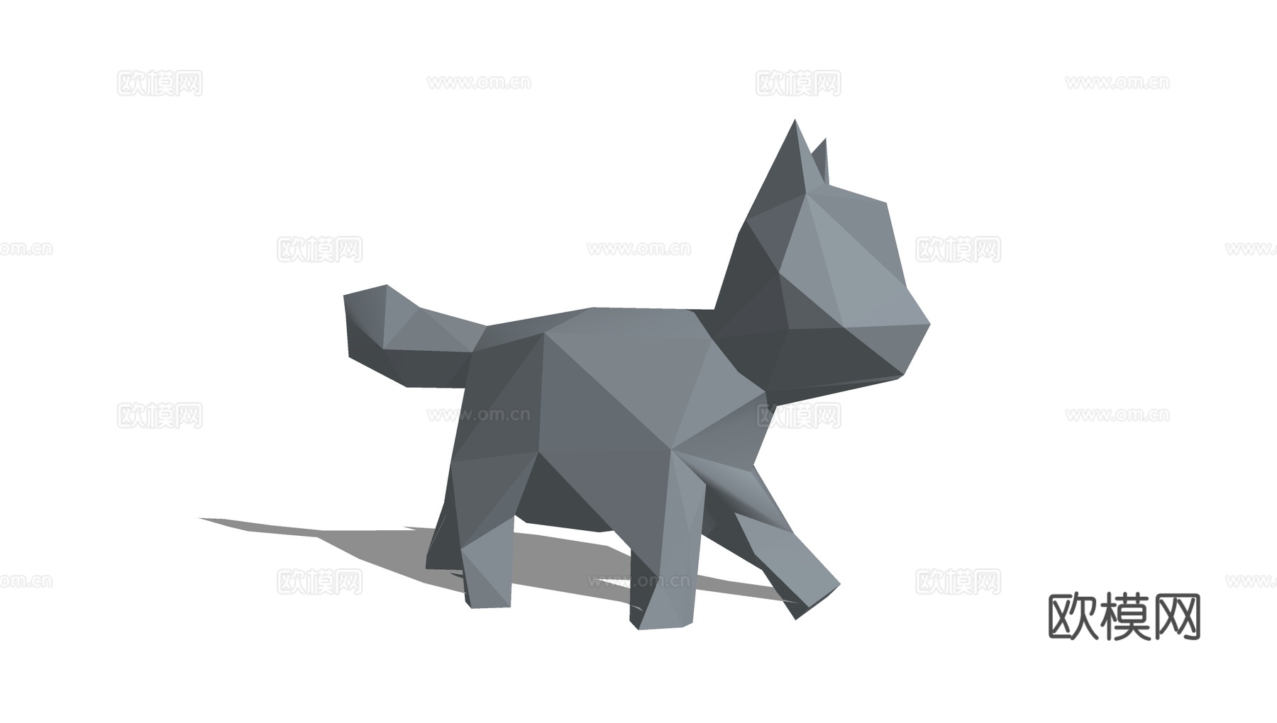 现代猫雕塑su模型下载