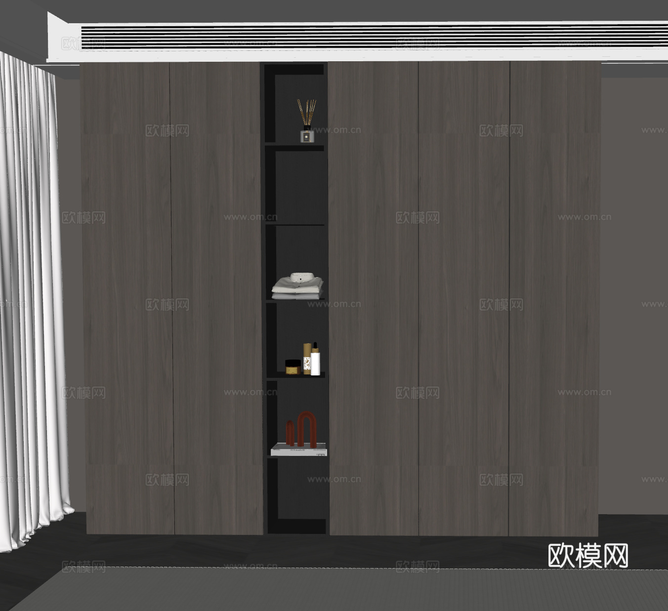 现代意式衣柜 简易衣柜su模型
