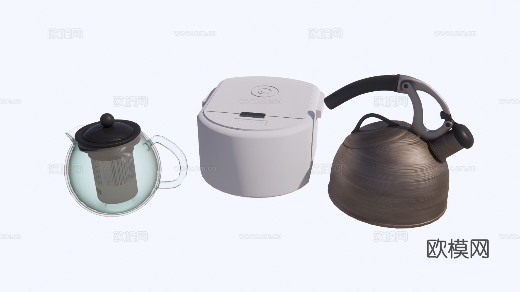 现代茶壶水壶厨房用品su模型下载