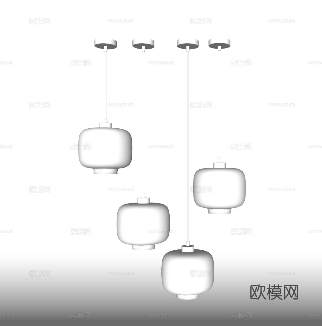 现代玻璃吊灯su模型下载