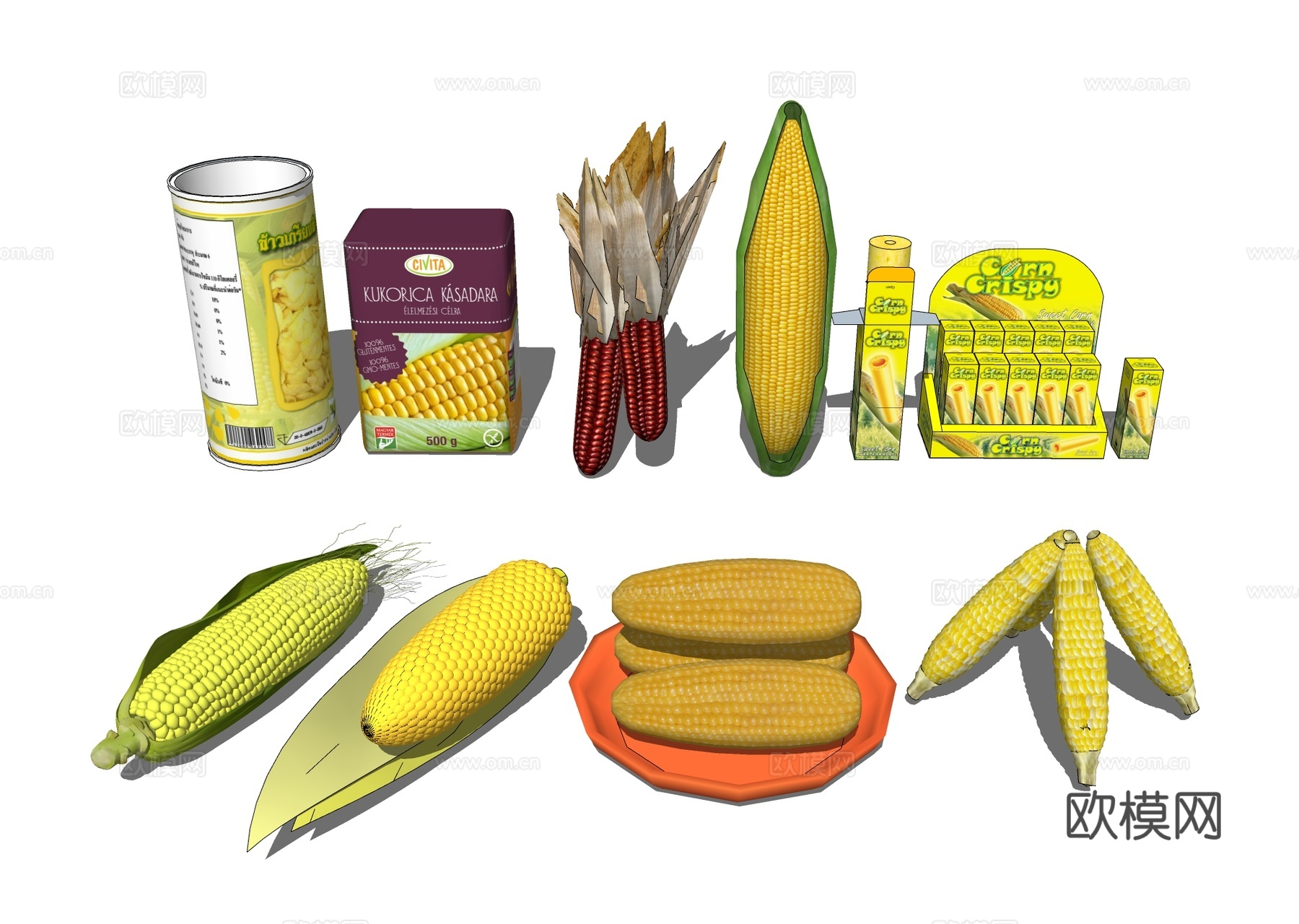 玉米食物 蔬菜水果su模型下载