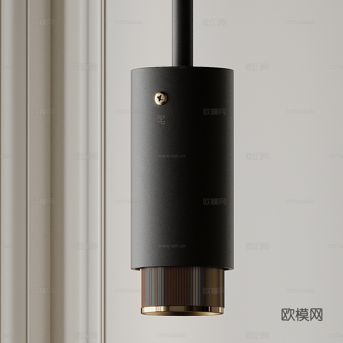现代意式极简金属装饰吊灯3d模型