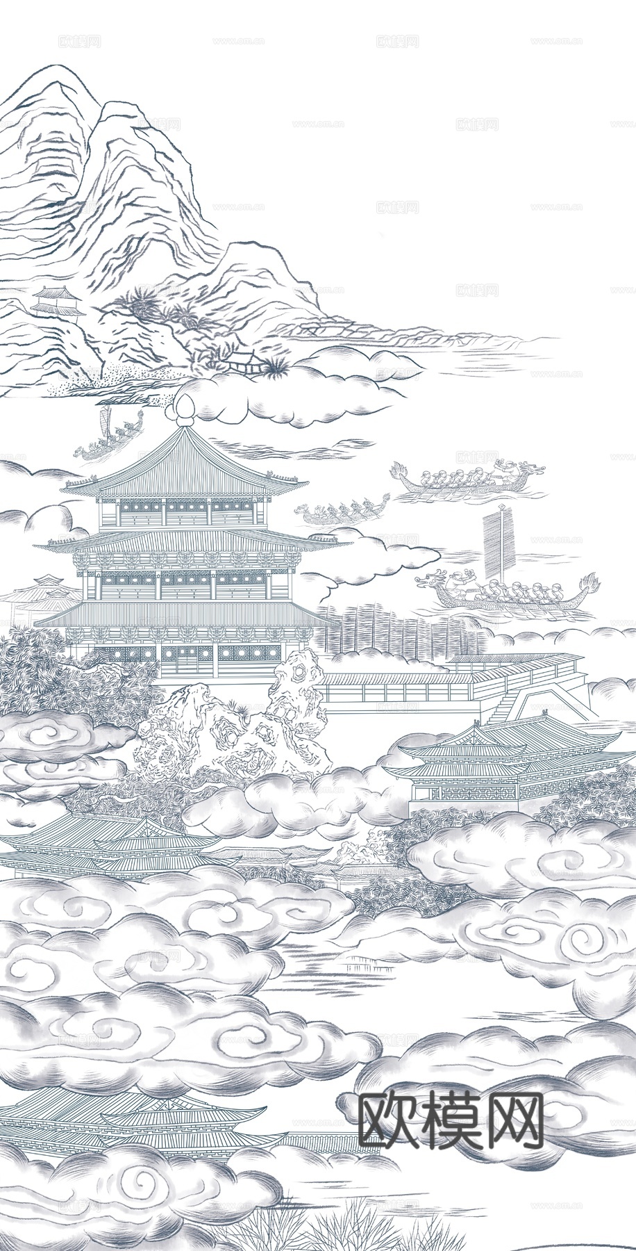现代高清 新中式 中国风 壁纸 壁布