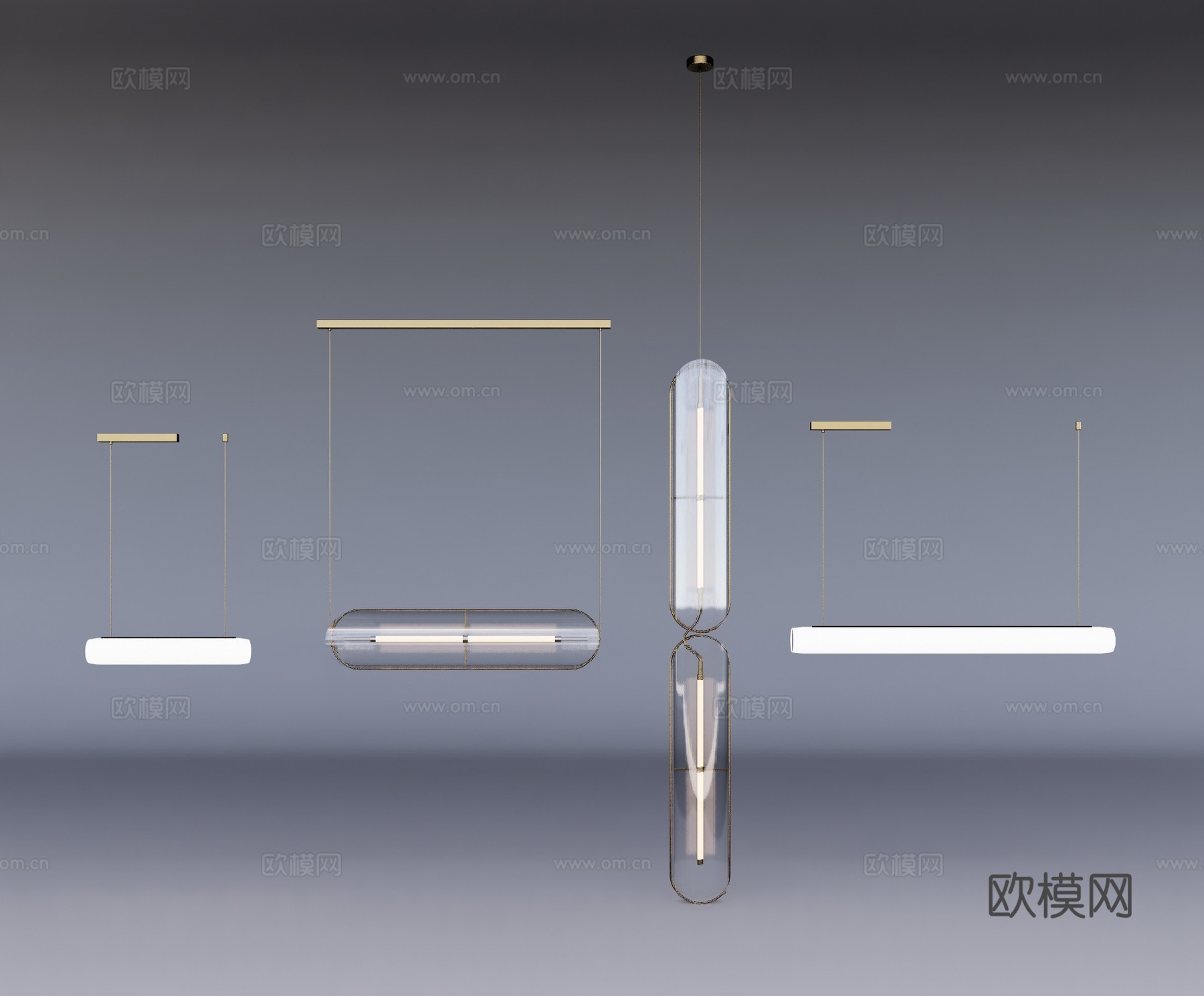 现代玻璃吊灯su模型下载