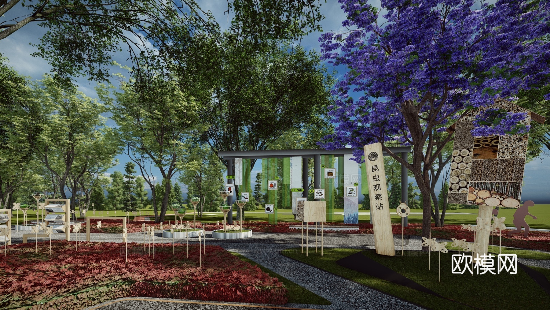 现代植物科普乐园 昆虫科研基地su模型下载