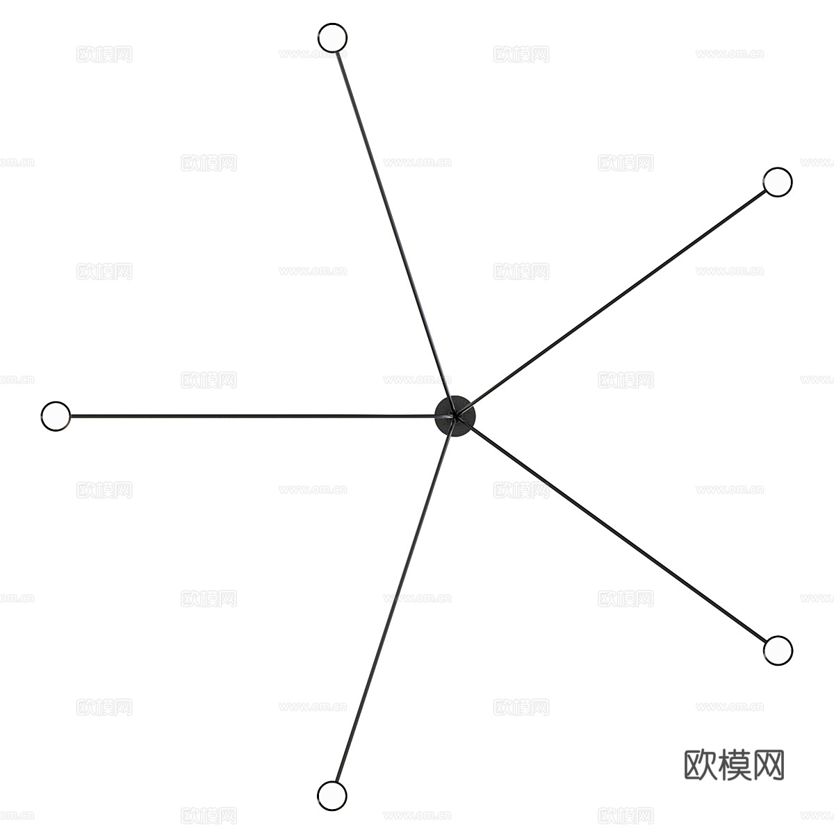 现代极简线性金属吸顶灯3d模型
