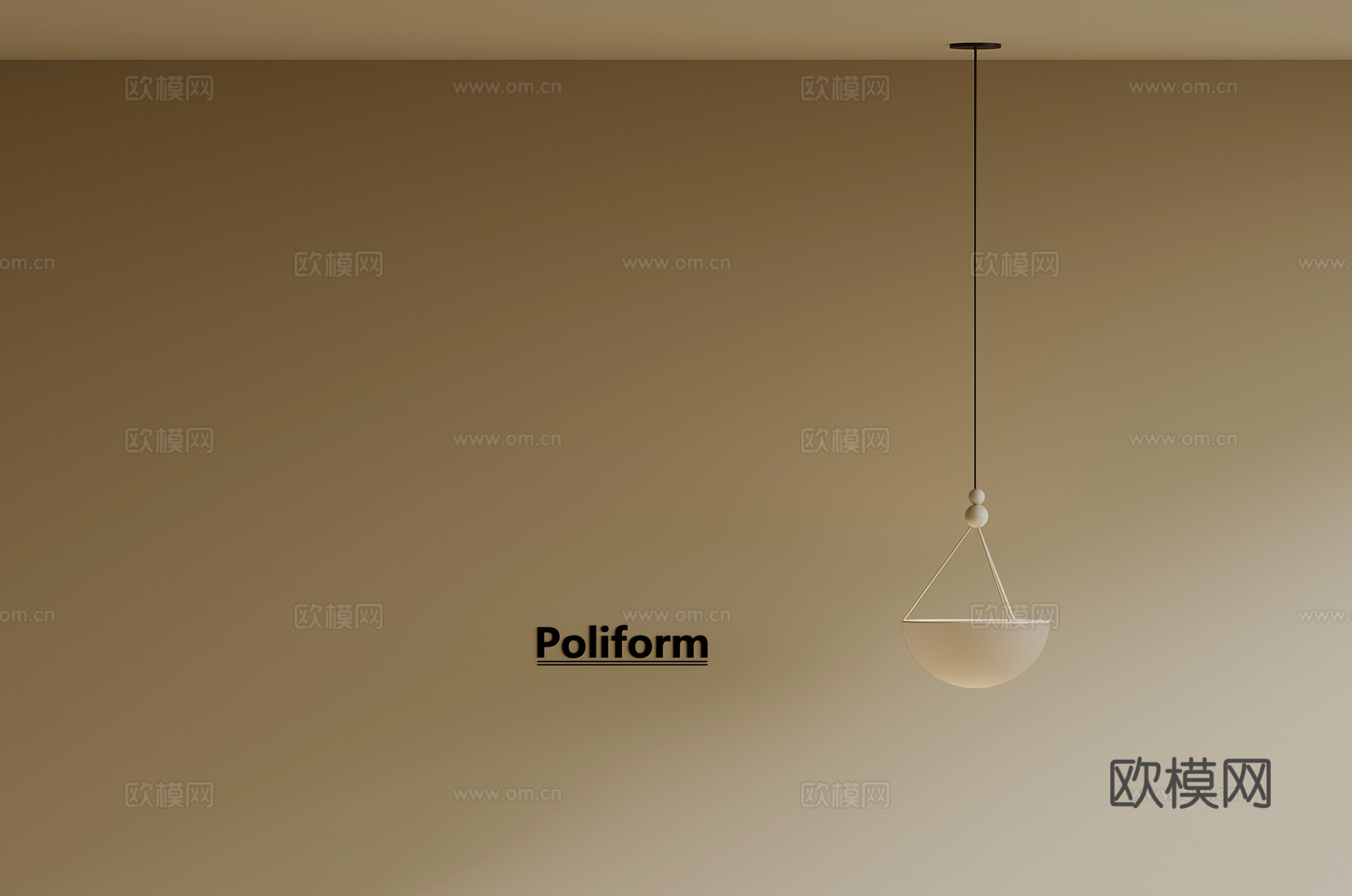 现代奶油风吊灯3d模型