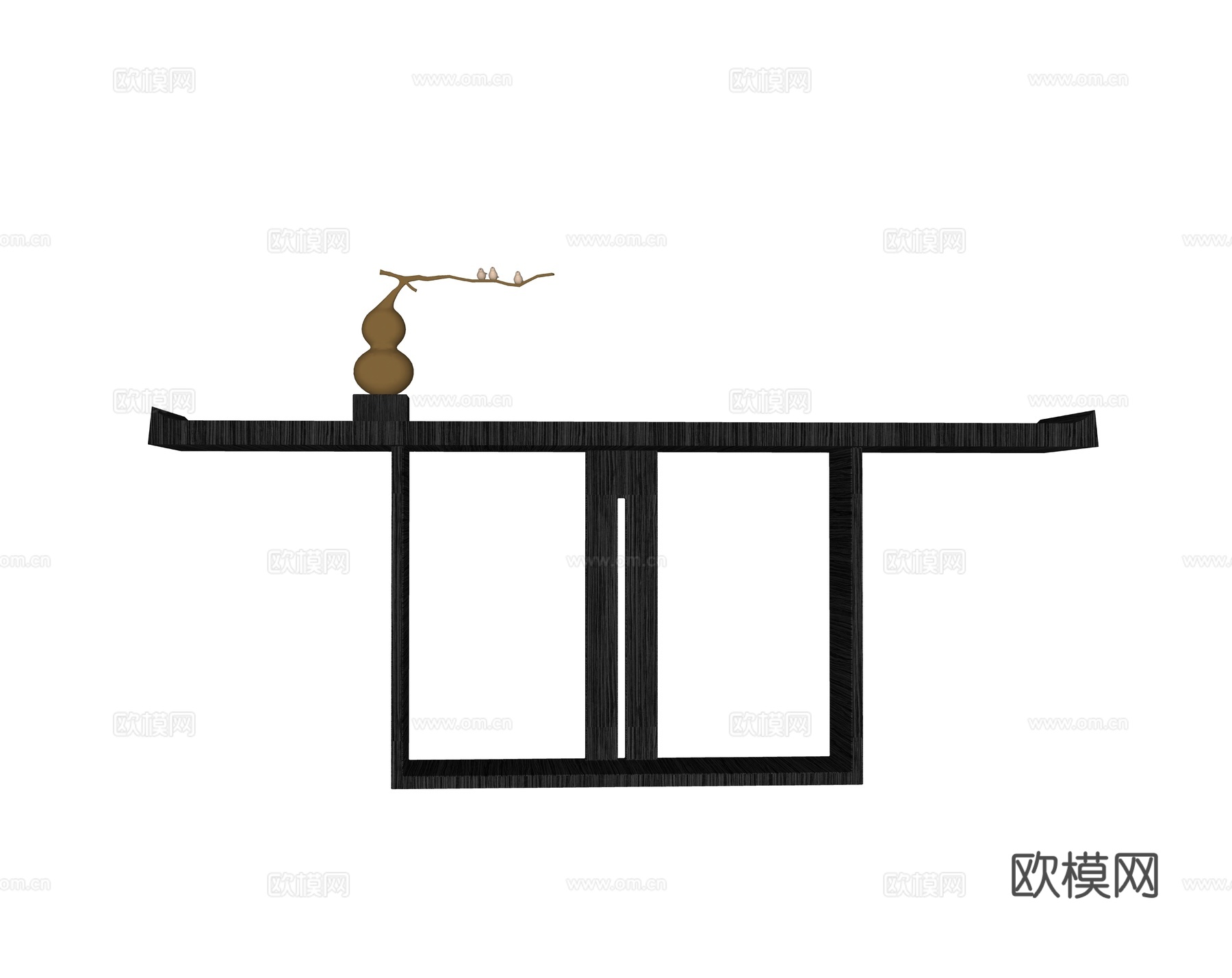  中式实木端景条案su模型下载