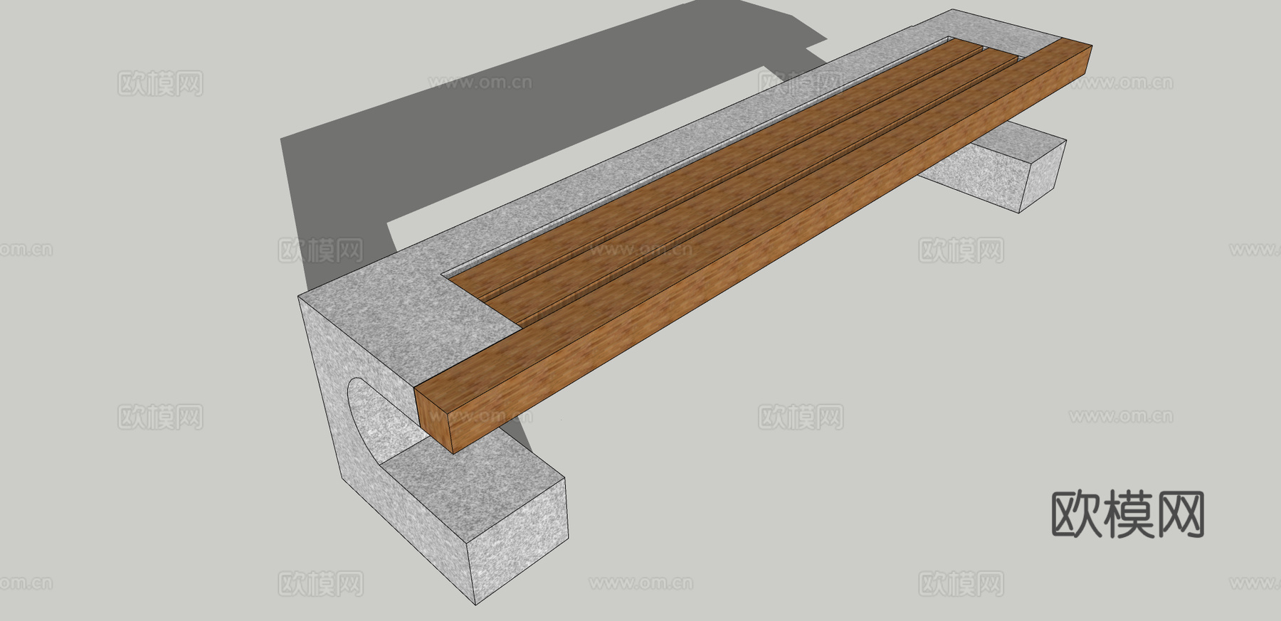 现代创意坐凳公用椅su模型下载下载（渲染图3）