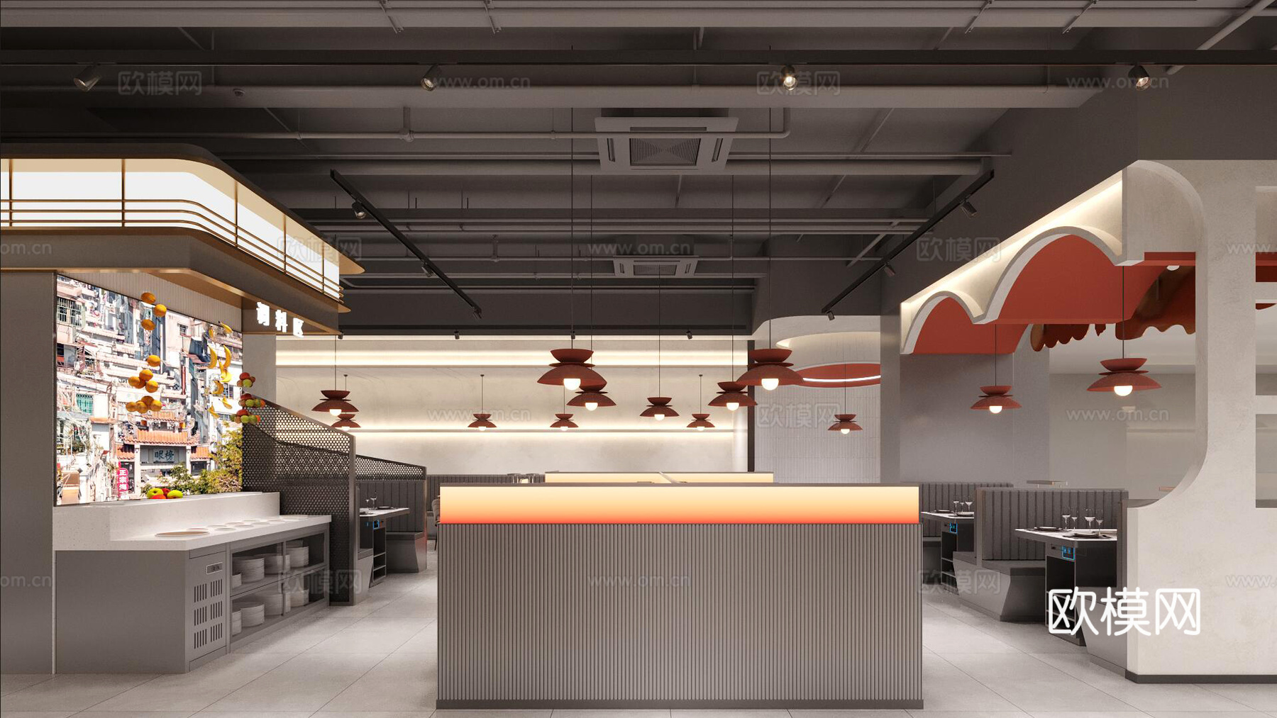 火锅店3d模型
