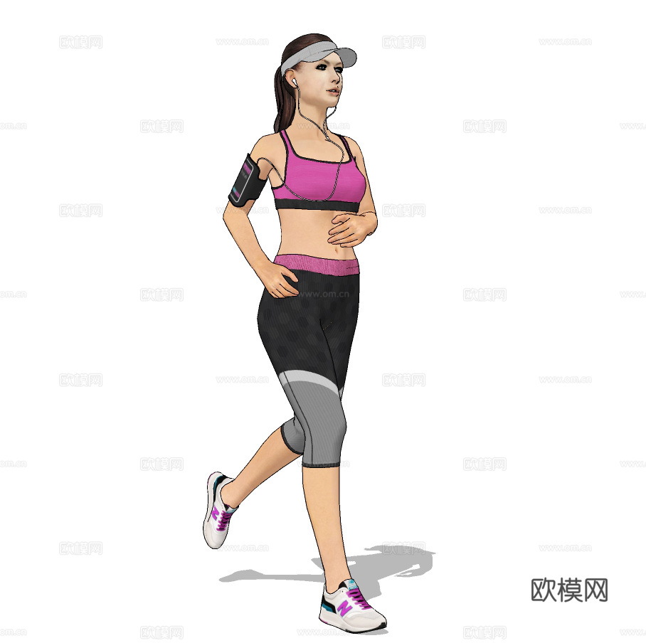 现代运动女性人物su模型下载