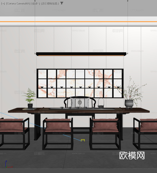 現(xiàn)代極簡(jiǎn)茶室3d模型下載(渲染圖2)