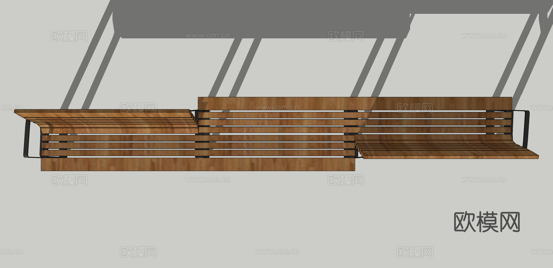 现代创意坐凳公用椅su模型下载下载（渲染图1）