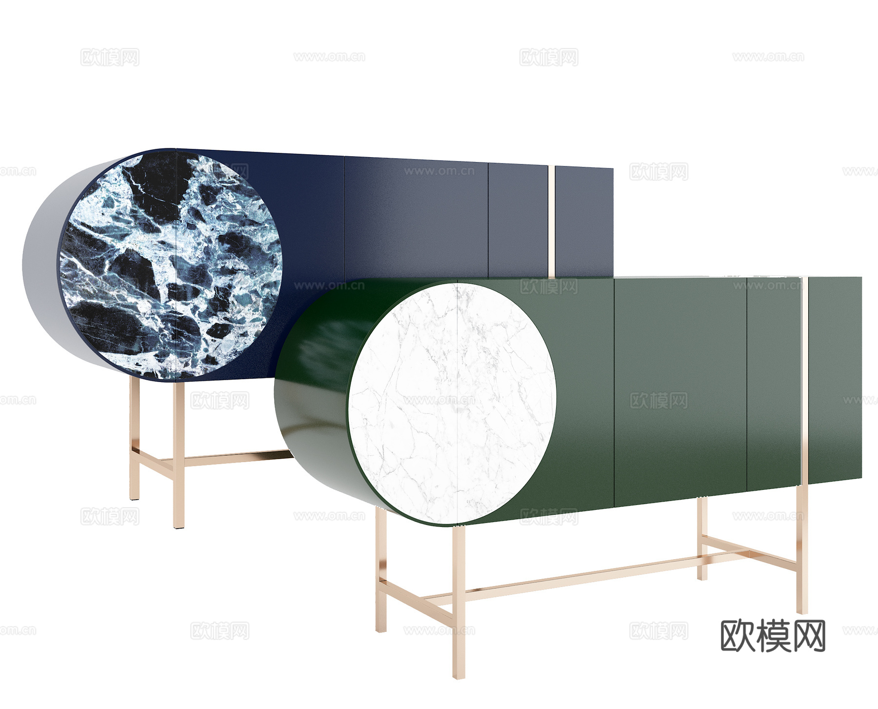 现代轻奢餐边柜su模型下载