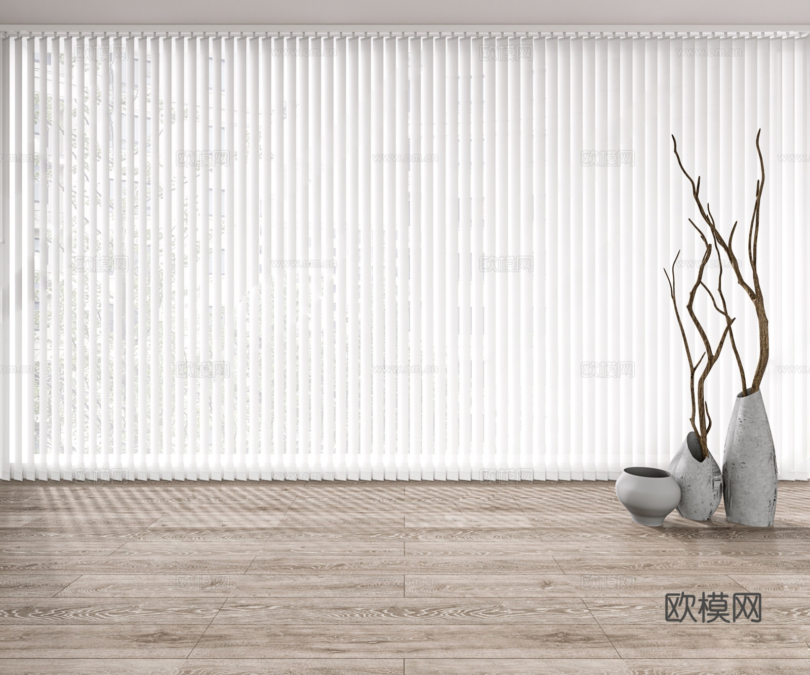 现代梦幻帘窗帘su模型下载