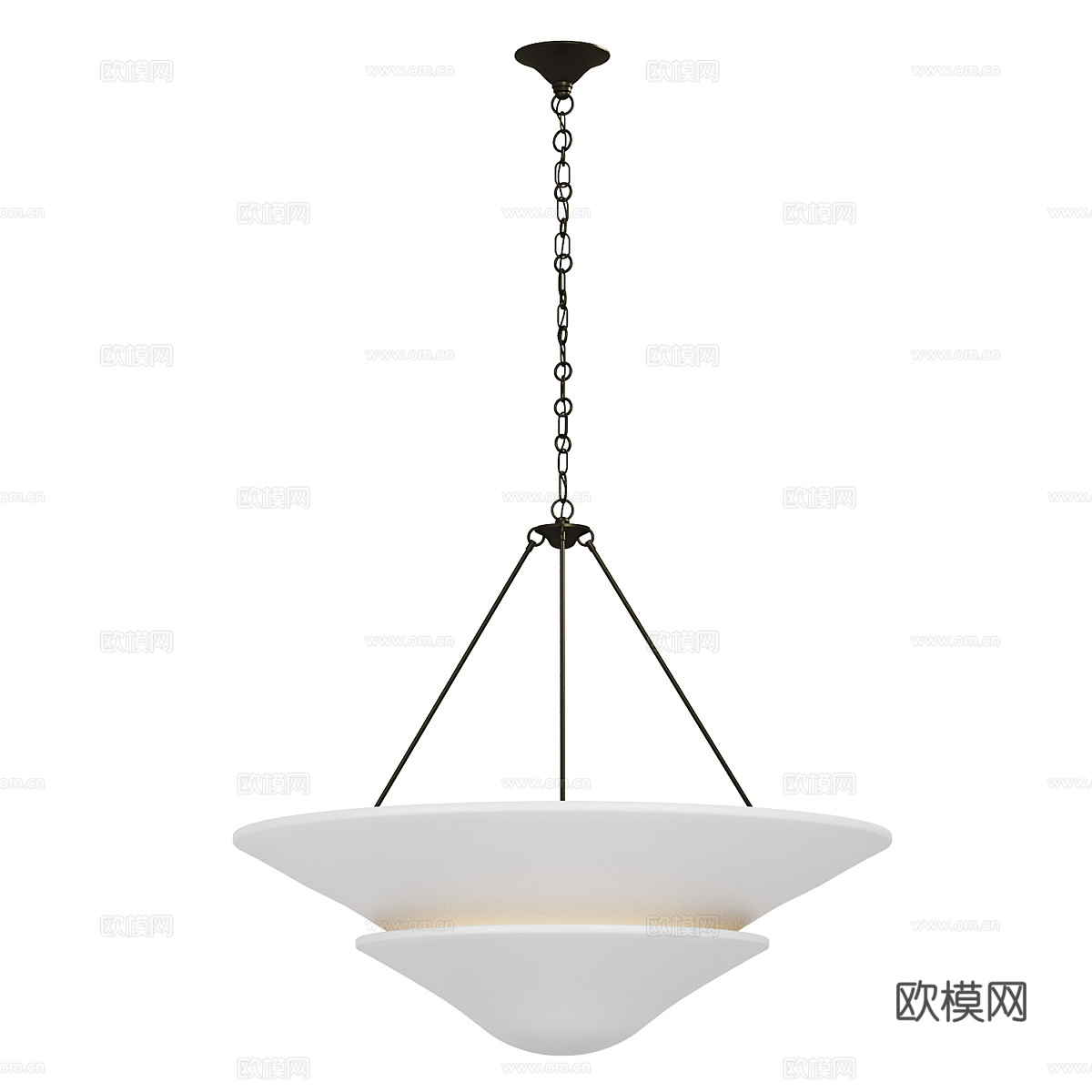 新中式圆盘装饰吊灯3d模型