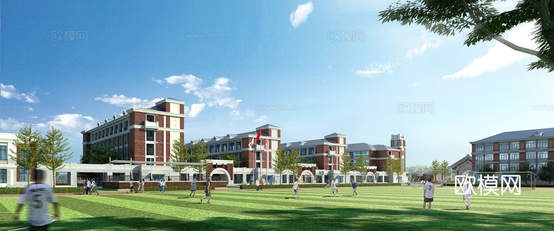 欧式学校su模型下载