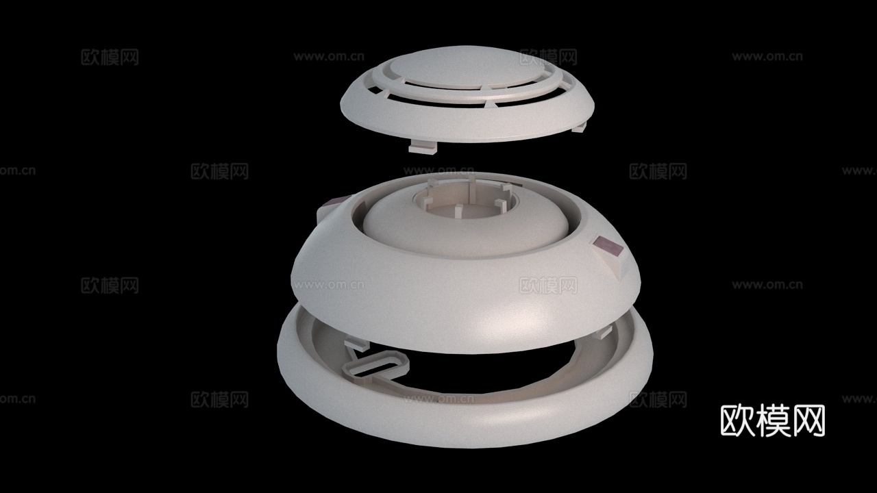 现代烟感器探测器消防设备su模型下载