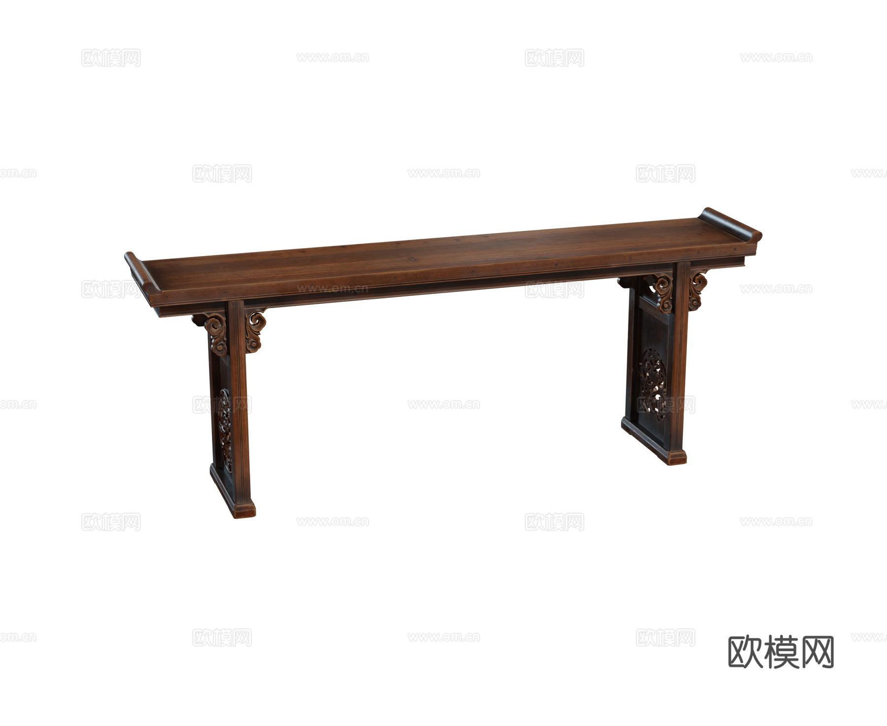 中式 红木 实木家具 玄关柜 鸡翅木条案 仿古供桌 供台组合3d模型